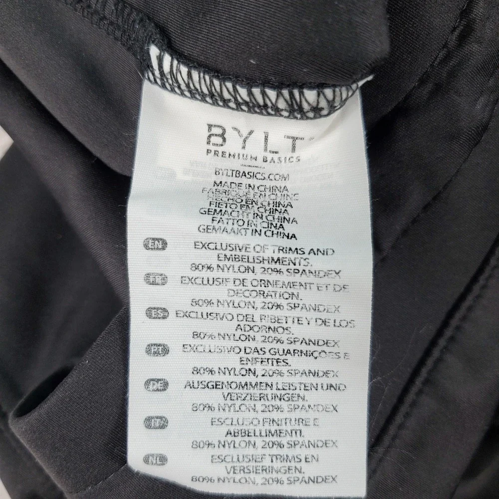 BYLT Premium Basics Womens Athletic Jogger Pants Black Size Large Zip Pockets